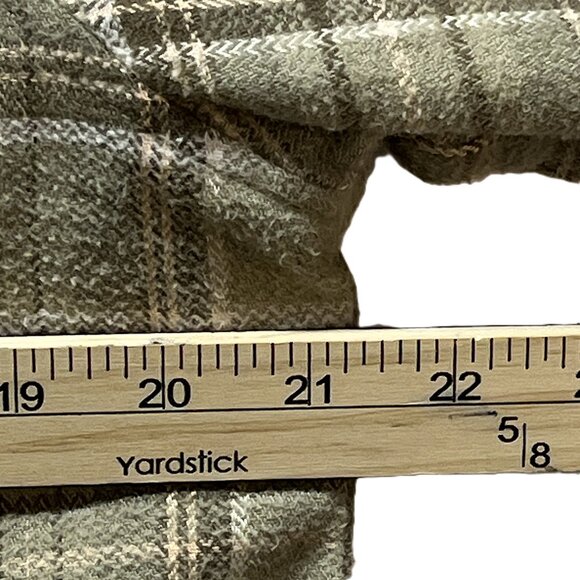 VTG Woolrich Fleece Lined Jacket Green Tan Strips Checked Sherpa-lined Flannel M - Picture 12 of 14
